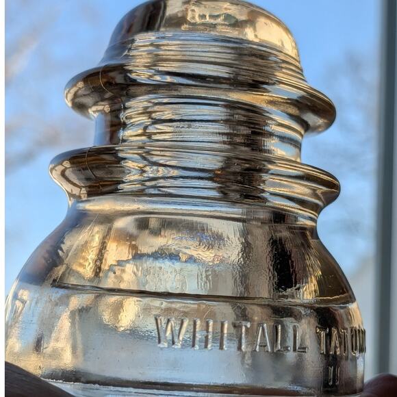 Peach Glass Insulator VINTAGE WHITALL TATUM - Picture 1 of 8